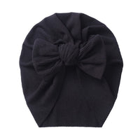 Solid Ribbed Bunny Knot Turban Hats for Baby Boys Girls Beanies Striped Thin Elastic Caps Bonnet Newborn Toddler 0-4T Headwraps