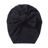 Solid Ribbed Bunny Knot Turban Hats for Baby Boys Girls Beanies Striped Thin Elastic Caps Bonnet Newborn Toddler 0-4T Headwraps