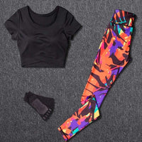 Women Tracksuit Set Female Sportswear Gym Fitness Clothes Sports Outfit Running Yoga Crop Top Leggings Suits With Chest Pad