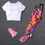 Women Tracksuit Set Female Sportswear Gym Fitness Clothes Sports Outfit Running Yoga Crop Top Leggings Suits With Chest Pad