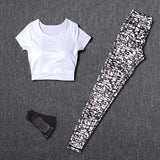 Women Tracksuit Set Female Sportswear Gym Fitness Clothes Sports Outfit Running Yoga Crop Top Leggings Suits With Chest Pad