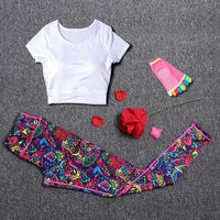 Women Tracksuit Set Female Sportswear Gym Fitness Clothes Sports Outfit Running Yoga Crop Top Leggings Suits With Chest Pad