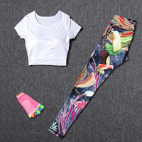 Women Tracksuit Set Female Sportswear Gym Fitness Clothes Sports Outfit Running Yoga Crop Top Leggings Suits With Chest Pad