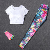 Women Tracksuit Set Female Sportswear Gym Fitness Clothes Sports Outfit Running Yoga Crop Top Leggings Suits With Chest Pad