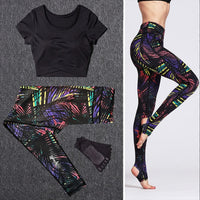 Women Tracksuit Set Female Sportswear Gym Fitness Clothes Sports Outfit Running Yoga Crop Top Leggings Suits With Chest Pad