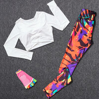 Women Tracksuit Set Female Sportswear Gym Fitness Clothes Sports Outfit Running Yoga Crop Top Leggings Suits With Chest Pad