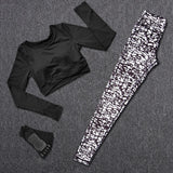 Women Tracksuit Set Female Sportswear Gym Fitness Clothes Sports Outfit Running Yoga Crop Top Leggings Suits With Chest Pad