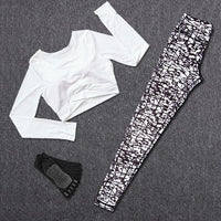 Women Tracksuit Set Female Sportswear Gym Fitness Clothes Sports Outfit Running Yoga Crop Top Leggings Suits With Chest Pad