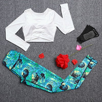 Women Tracksuit Set Female Sportswear Gym Fitness Clothes Sports Outfit Running Yoga Crop Top Leggings Suits With Chest Pad