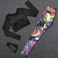 Women Tracksuit Set Female Sportswear Gym Fitness Clothes Sports Outfit Running Yoga Crop Top Leggings Suits With Chest Pad