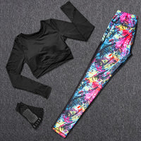 Women Tracksuit Set Female Sportswear Gym Fitness Clothes Sports Outfit Running Yoga Crop Top Leggings Suits With Chest Pad