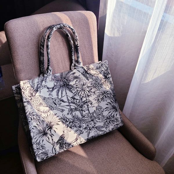 2021 Luxury Designer Handbag for Women Luxury Brand Bag Jacquard Embroidery Shopper Beach Shoulder Bag Canvas Tote Bag Wholesale