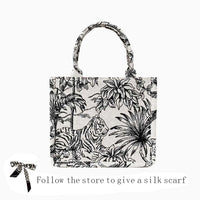 2021 Luxury Designer Handbag for Women Luxury Brand Bag Jacquard Embroidery Shopper Beach Shoulder Bag Canvas Tote Bag Wholesale