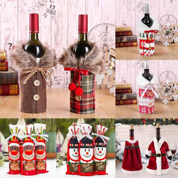 Christmas Bottle Cover Merry Christmas Decor For Home 2021 The Nightmare Before Christmas Ornments Xmas Gift New Year 2022 Noel
