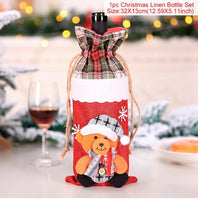 Christmas Bottle Cover Merry Christmas Decor For Home 2021 The Nightmare Before Christmas Ornments Xmas Gift New Year 2022 Noel