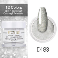 ROSALIND Nail Dipping Powder Gel Of Nails Extension  Extension Crystal Powder Nail Art Decoration Carving Glitter For Manicure