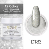 ROSALIND Nail Dipping Powder Gel Of Nails Extension  Extension Crystal Powder Nail Art Decoration Carving Glitter For Manicure