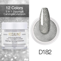 ROSALIND Nail Dipping Powder Gel Of Nails Extension  Extension Crystal Powder Nail Art Decoration Carving Glitter For Manicure