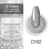 ROSALIND Nail Dipping Powder Gel Of Nails Extension  Extension Crystal Powder Nail Art Decoration Carving Glitter For Manicure