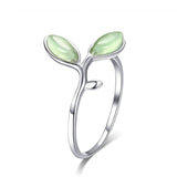 WOSTU Real 925 Sterling Silver Open Ring Finger Adjustable Size Wedding Rings For Women Engagement Fashion Silver Jewelry Gift
