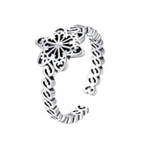 WOSTU Real 925 Sterling Silver Open Ring Finger Adjustable Size Wedding Rings For Women Engagement Fashion Silver Jewelry Gift