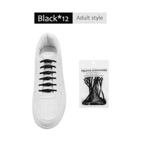 12pcs/lot Silicone Shoelaces Round Elastic Shoe Laces Special No Tie Shoelace for Men Women Lacing Rubber Zapatillas