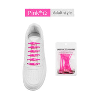 12pcs/lot Silicone Shoelaces Round Elastic Shoe Laces Special No Tie Shoelace for Men Women Lacing Rubber Zapatillas