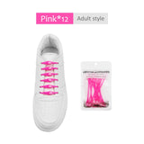 12pcs/lot Silicone Shoelaces Round Elastic Shoe Laces Special No Tie Shoelace for Men Women Lacing Rubber Zapatillas