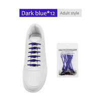 12pcs/lot Silicone Shoelaces Round Elastic Shoe Laces Special No Tie Shoelace for Men Women Lacing Rubber Zapatillas