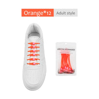 12pcs/lot Silicone Shoelaces Round Elastic Shoe Laces Special No Tie Shoelace for Men Women Lacing Rubber Zapatillas