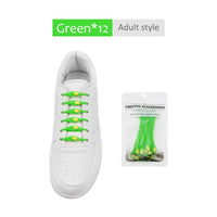 12pcs/lot Silicone Shoelaces Round Elastic Shoe Laces Special No Tie Shoelace for Men Women Lacing Rubber Zapatillas