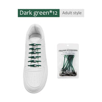 12pcs/lot Silicone Shoelaces Round Elastic Shoe Laces Special No Tie Shoelace for Men Women Lacing Rubber Zapatillas