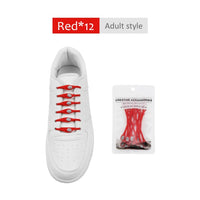 12pcs/lot Silicone Shoelaces Round Elastic Shoe Laces Special No Tie Shoelace for Men Women Lacing Rubber Zapatillas