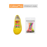12pcs/lot Silicone Shoelaces Round Elastic Shoe Laces Special No Tie Shoelace for Men Women Lacing Rubber Zapatillas