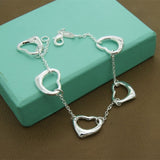 Men&#39;s &amp; Women&#39;s 925 Sterling Silver Bracelet Fashion Silver Charm Bracelet Jewelry Gift