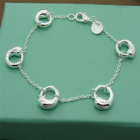 Men&#39;s &amp; Women&#39;s 925 Sterling Silver Bracelet Fashion Silver Charm Bracelet Jewelry Gift