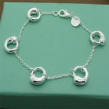 Men&#39;s &amp; Women&#39;s 925 Sterling Silver Bracelet Fashion Silver Charm Bracelet Jewelry Gift
