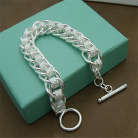 Men&#39;s &amp; Women&#39;s 925 Sterling Silver Bracelet Fashion Silver Charm Bracelet Jewelry Gift