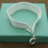 Men&#39;s &amp; Women&#39;s 925 Sterling Silver Bracelet Fashion Silver Charm Bracelet Jewelry Gift
