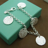 Men&#39;s &amp; Women&#39;s 925 Sterling Silver Bracelet Fashion Silver Charm Bracelet Jewelry Gift