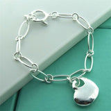 Men&#39;s &amp; Women&#39;s 925 Sterling Silver Bracelet Fashion Silver Charm Bracelet Jewelry Gift