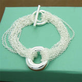 Men&#39;s &amp; Women&#39;s 925 Sterling Silver Bracelet Fashion Silver Charm Bracelet Jewelry Gift