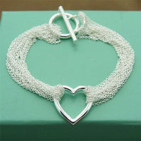 Men&#39;s &amp; Women&#39;s 925 Sterling Silver Bracelet Fashion Silver Charm Bracelet Jewelry Gift