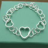 Men&#39;s &amp; Women&#39;s 925 Sterling Silver Bracelet Fashion Silver Charm Bracelet Jewelry Gift