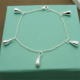 Men&#39;s &amp; Women&#39;s 925 Sterling Silver Bracelet Fashion Silver Charm Bracelet Jewelry Gift