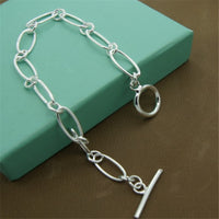 Men&#39;s &amp; Women&#39;s 925 Sterling Silver Bracelet Fashion Silver Charm Bracelet Jewelry Gift