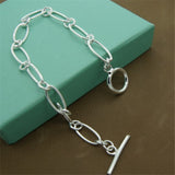 Men&#39;s &amp; Women&#39;s 925 Sterling Silver Bracelet Fashion Silver Charm Bracelet Jewelry Gift