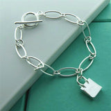 Men&#39;s &amp; Women&#39;s 925 Sterling Silver Bracelet Fashion Silver Charm Bracelet Jewelry Gift