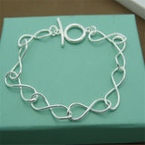Men&#39;s &amp; Women&#39;s 925 Sterling Silver Bracelet Fashion Silver Charm Bracelet Jewelry Gift
