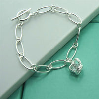 Men&#39;s &amp; Women&#39;s 925 Sterling Silver Bracelet Fashion Silver Charm Bracelet Jewelry Gift